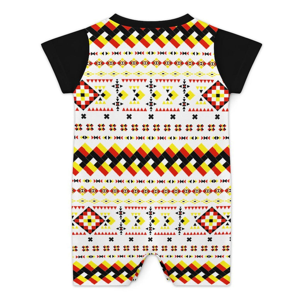 White Short Sleeve Baby Romper