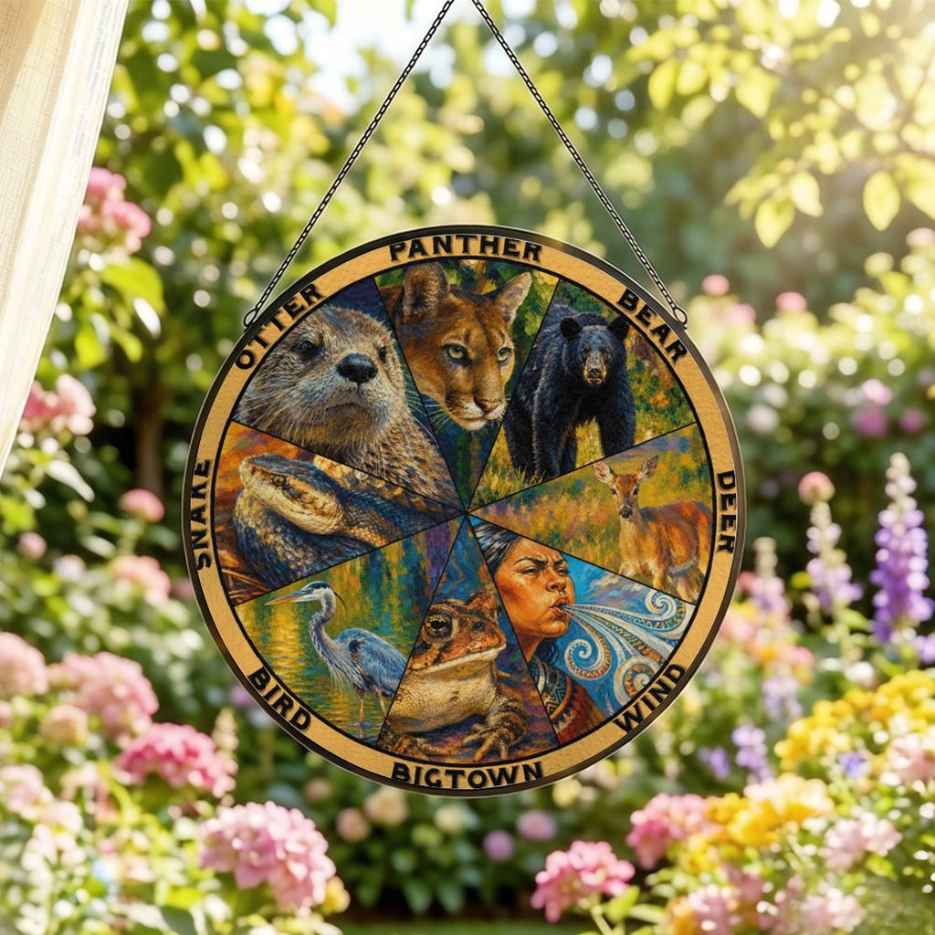 Clan Wheel Glass Suncatcher