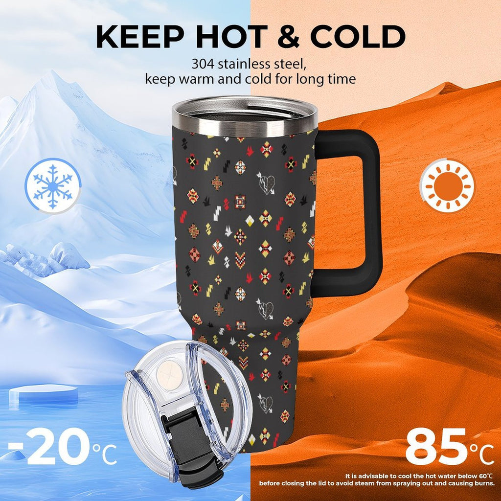 40oz Tumbler with Multi-Color Handle