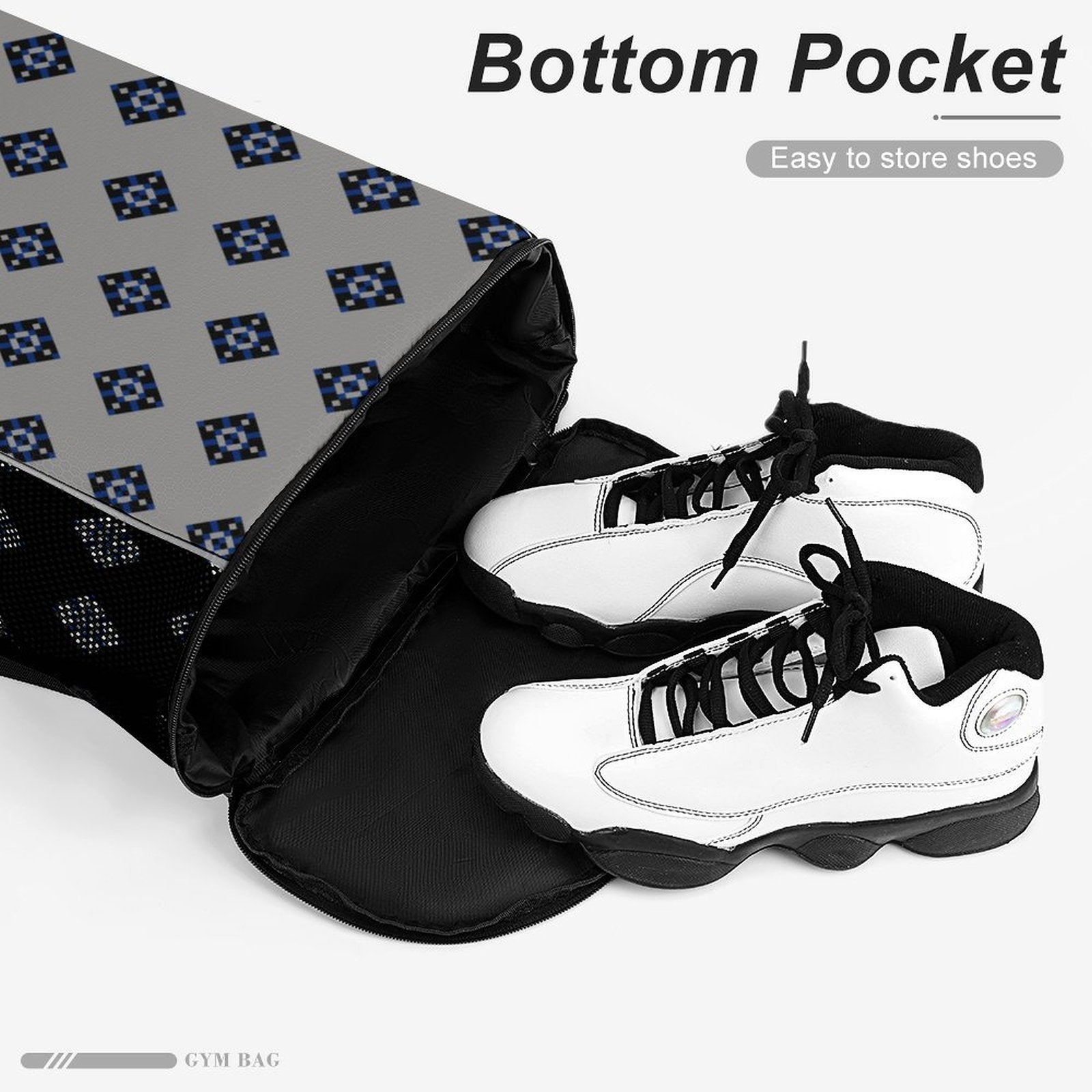 Navy Diamond Design - Sports Drawstring Bag