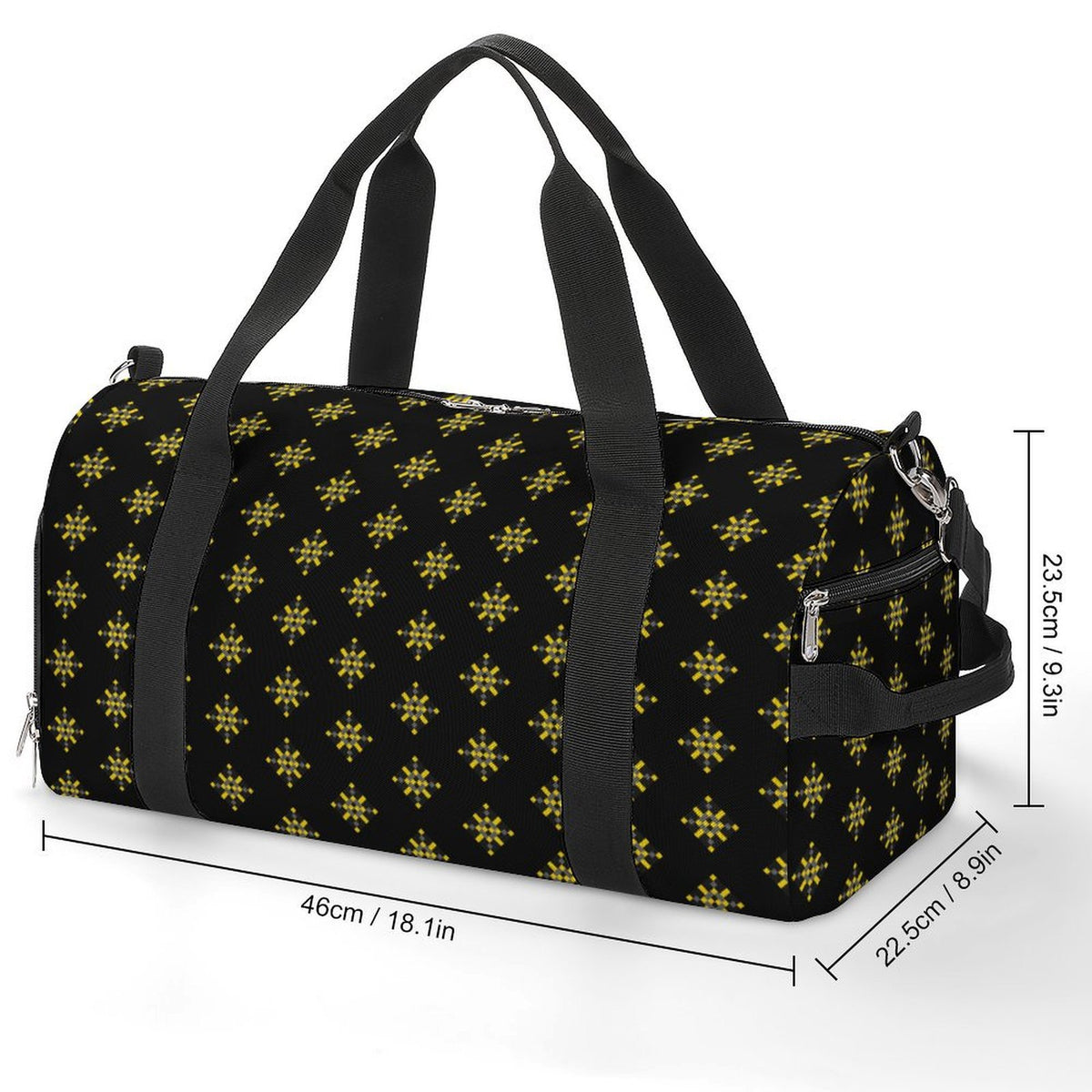 Black & Yellow Diamond - Black Gym Bag
