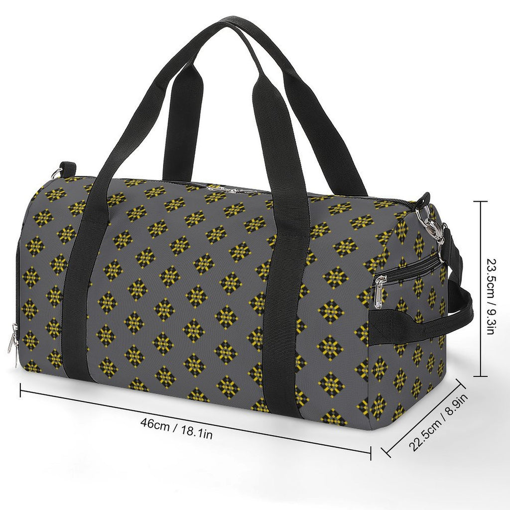 Black & Yellow Diamond - Grey Gym Bag