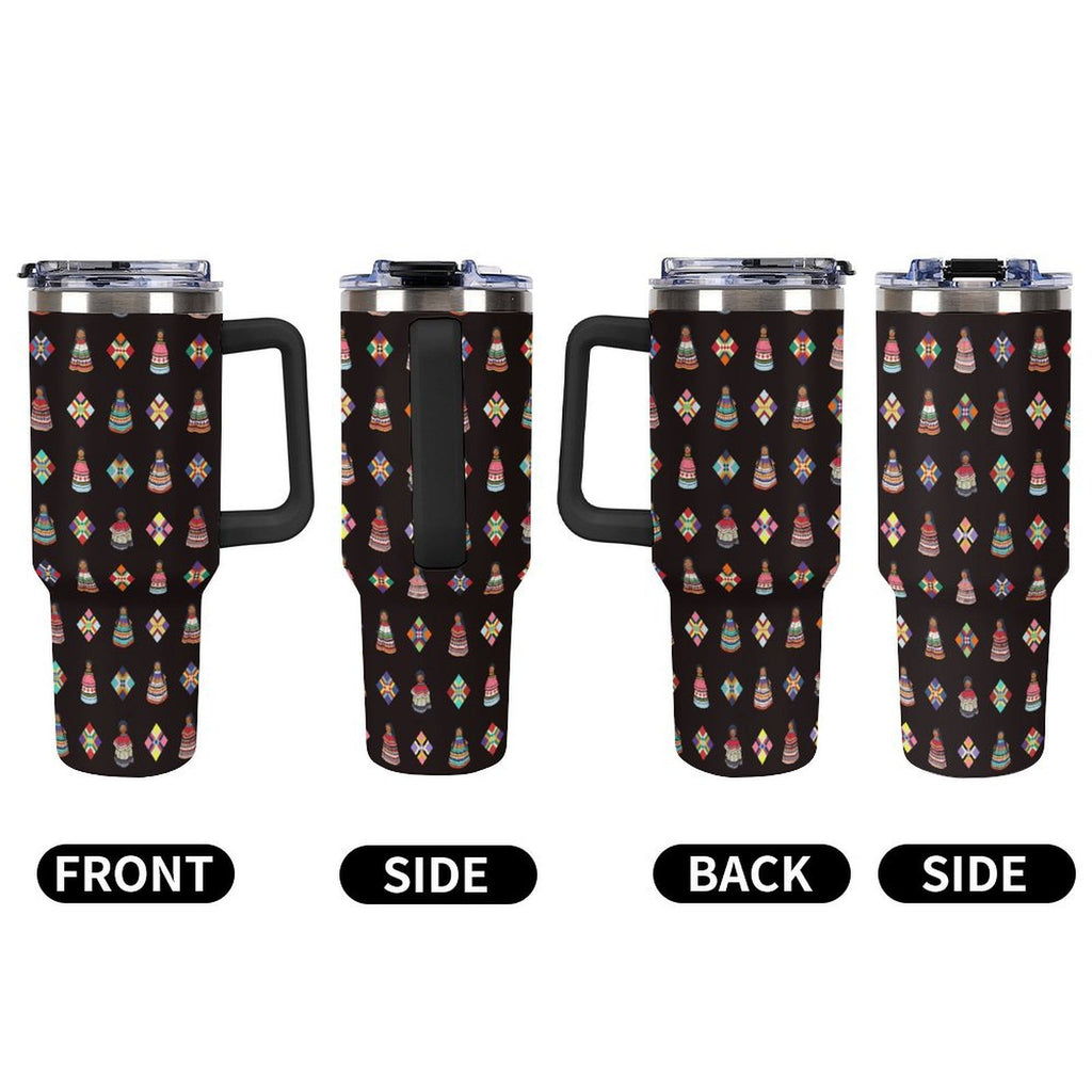 Dolls & Diamonds 40oz Tumbler with Multi-Color Handle