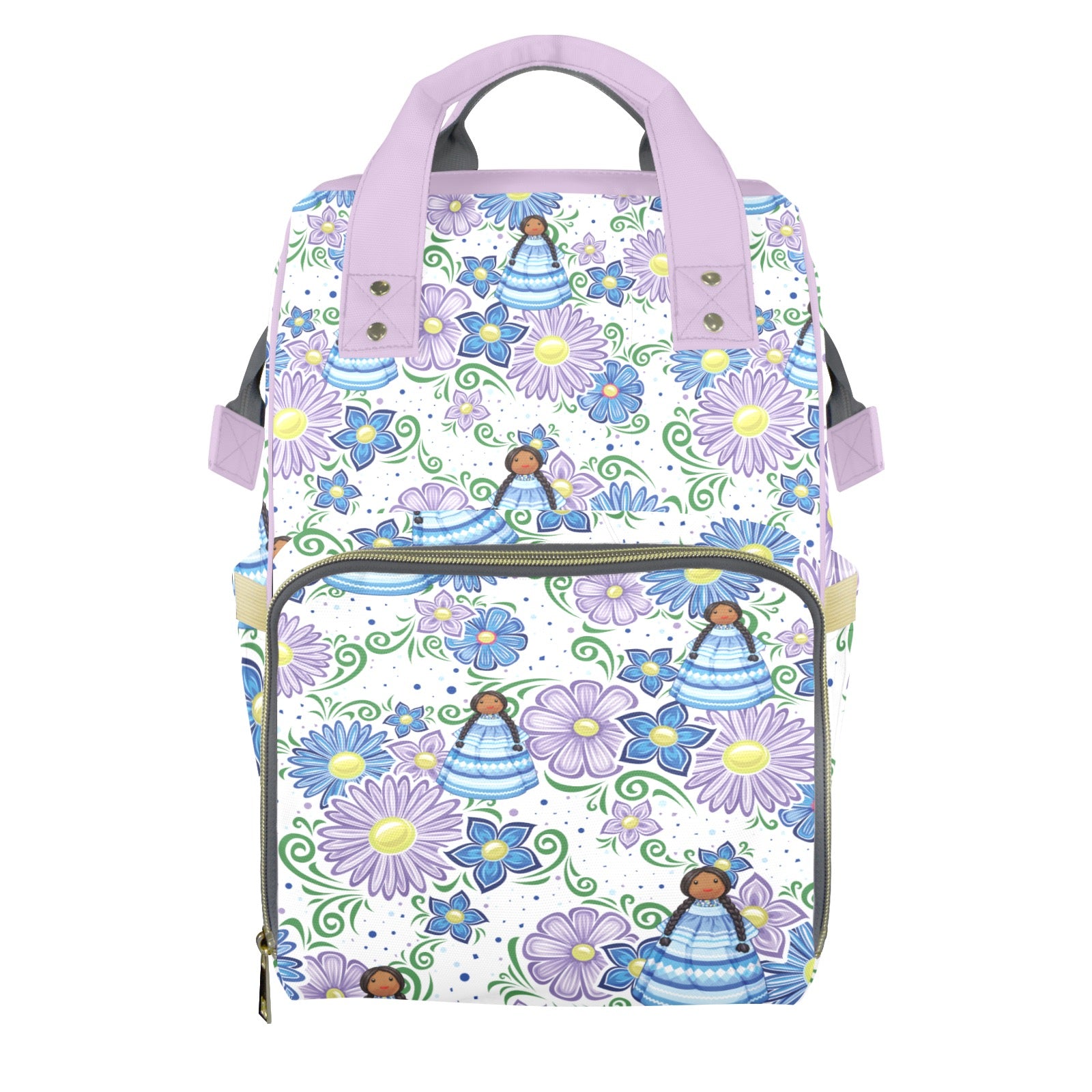 Purple & Blue Floral Backpack
