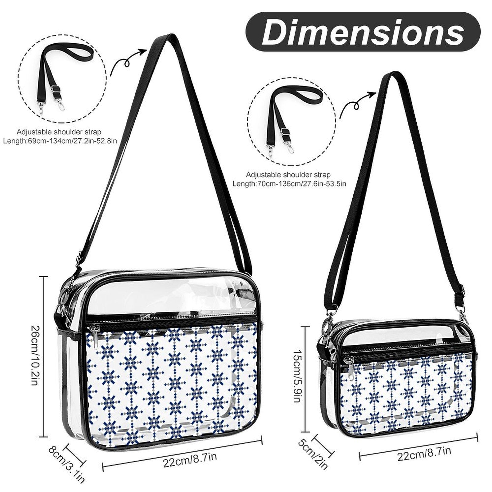 2-Piece Clear Satchel Bag Set DC1