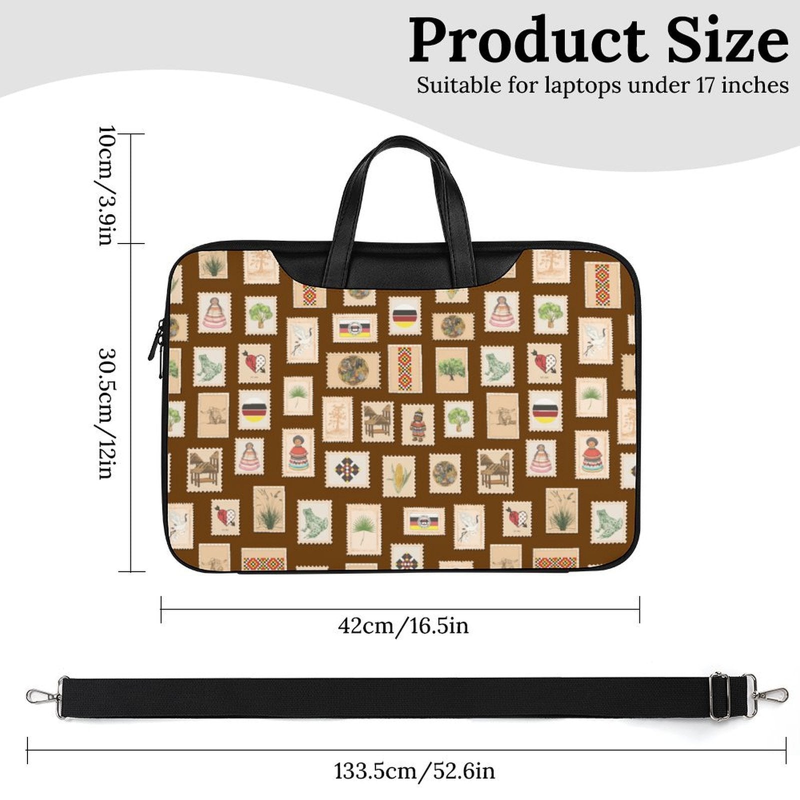 Mocha PU Leather Laptop Bag 42x30.5cm