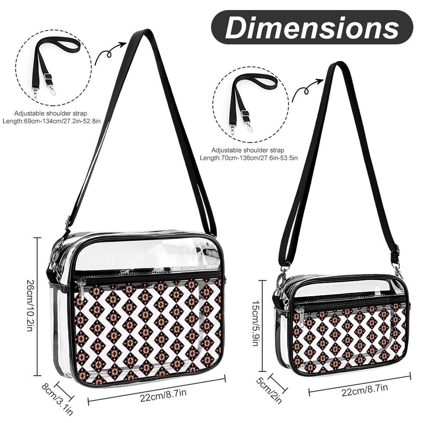 2-Piece Clear Satchel Bag Set FS1