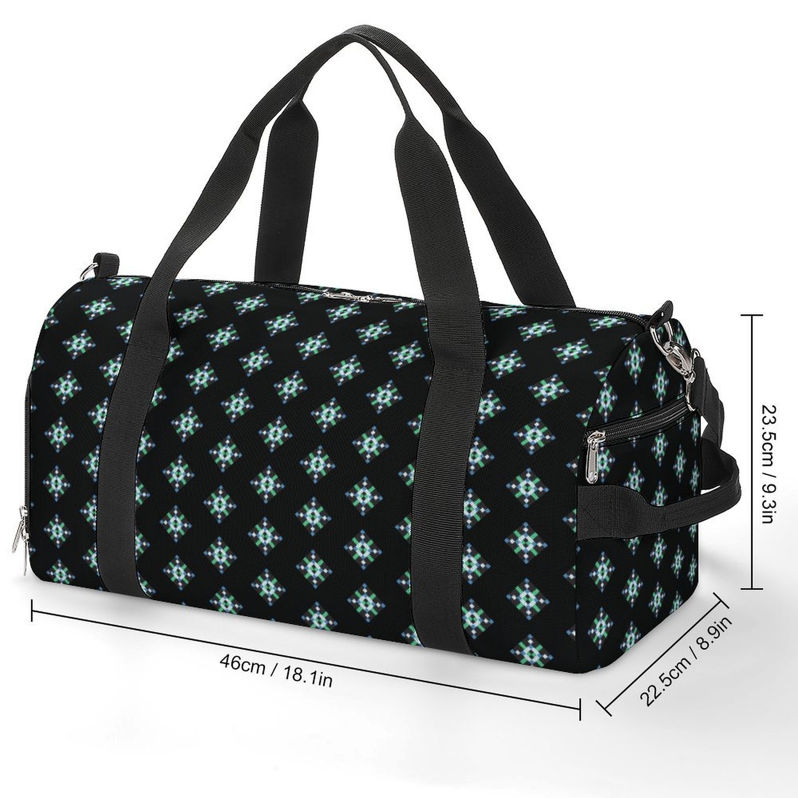Blue & Green Diamond - Black Gym Bag