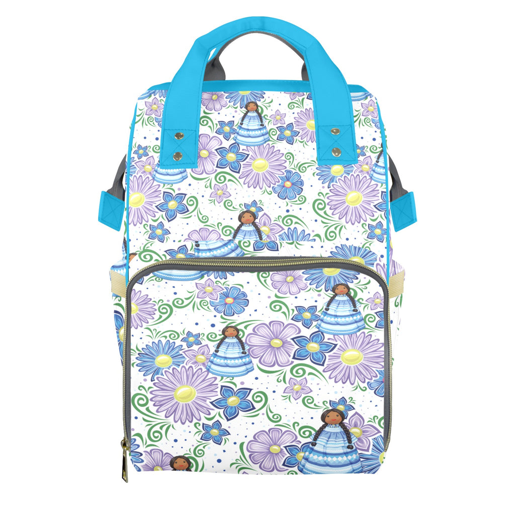 Purple & Blue Floral Backpack