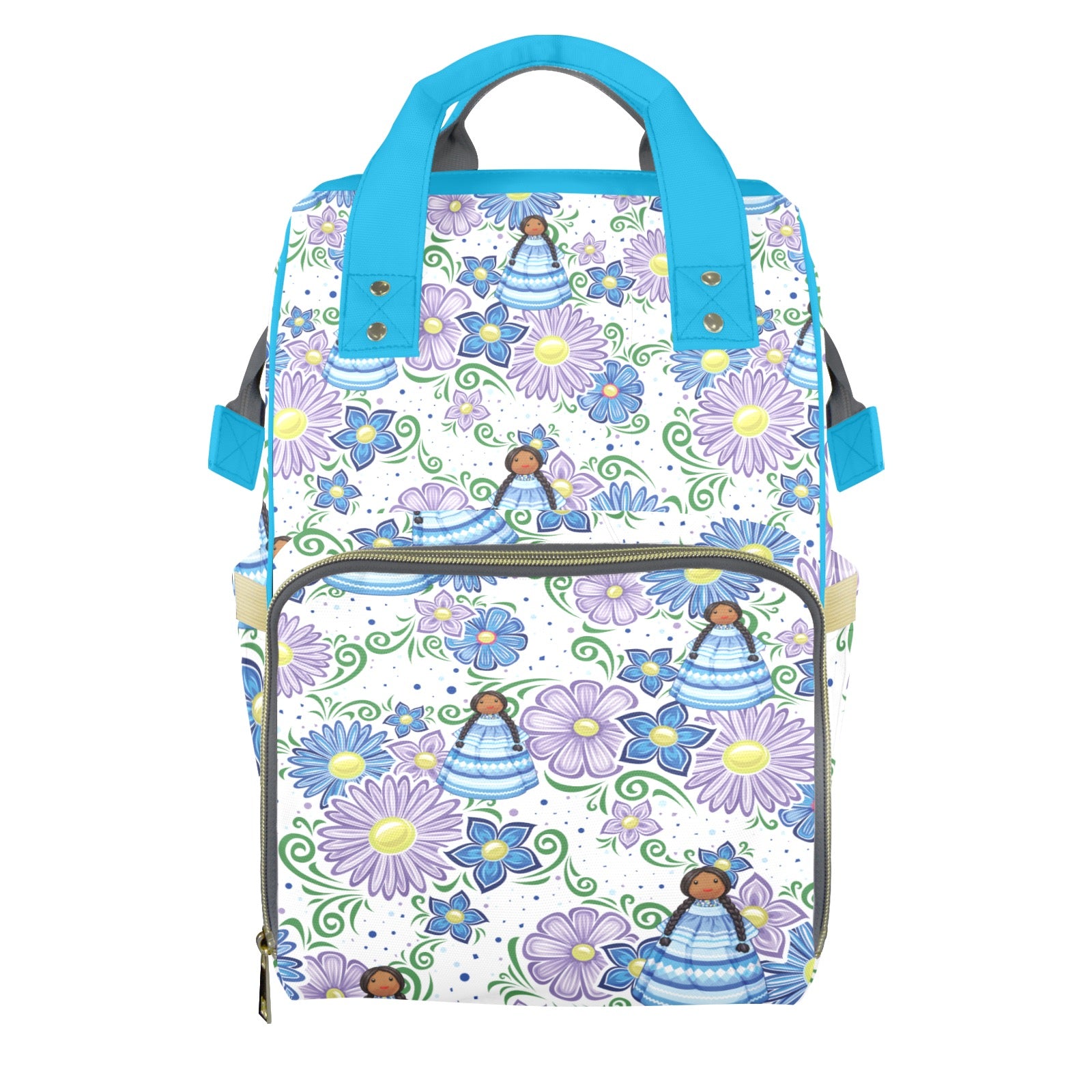 Purple & Blue Floral Backpack