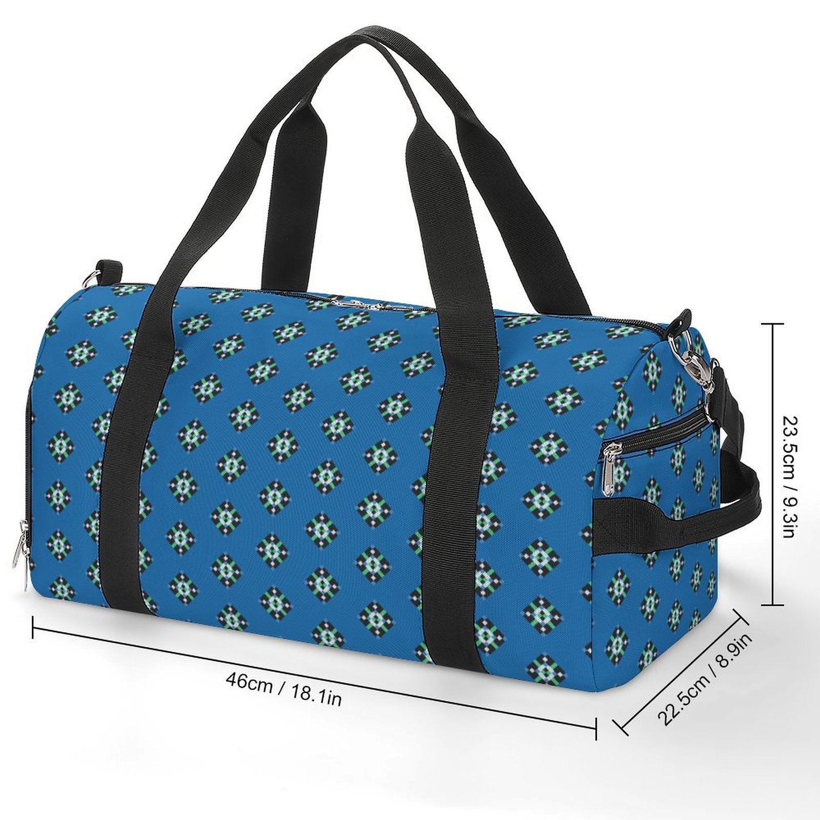 Blue & Green Diamond - Blue Gym Bag
