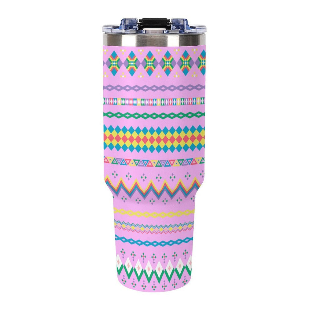 40oz Tumbler Cup with Multi-Color Handle