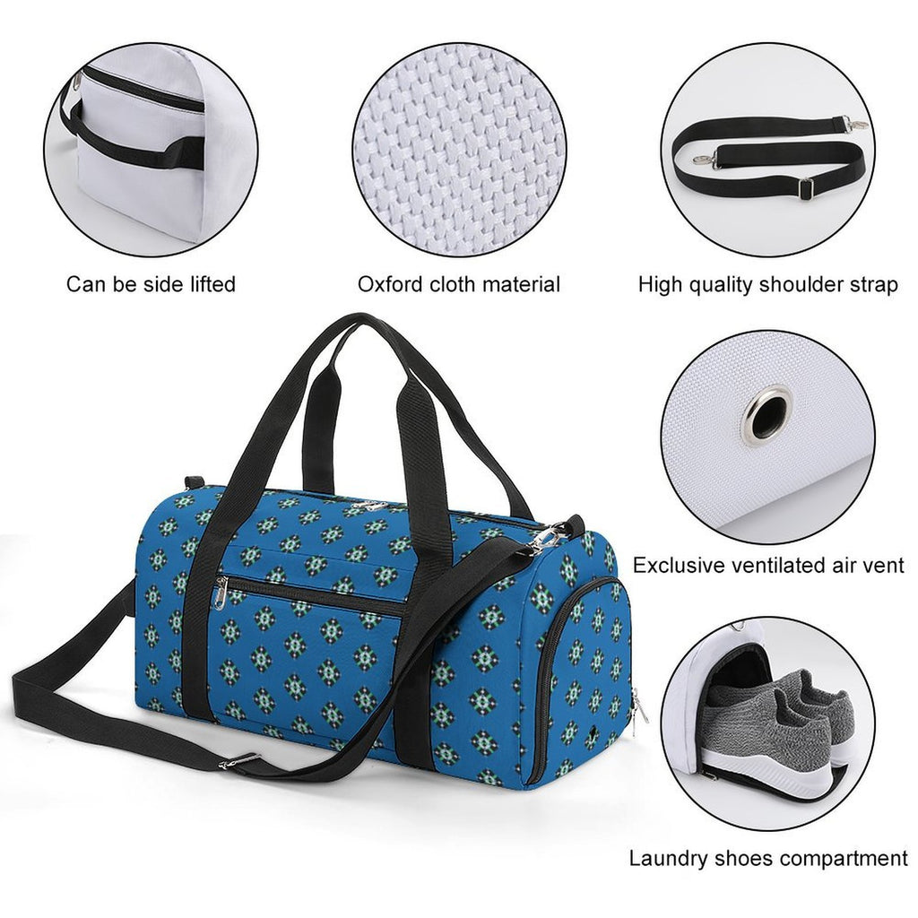 Blue & Green Diamond - Blue Gym Bag