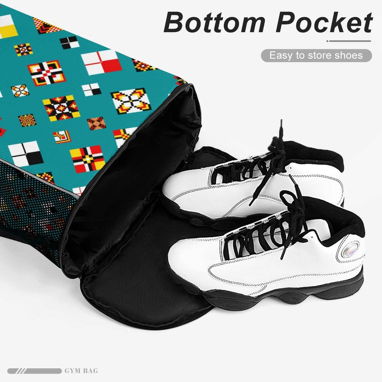 Teal Sports Drawstring Bag
