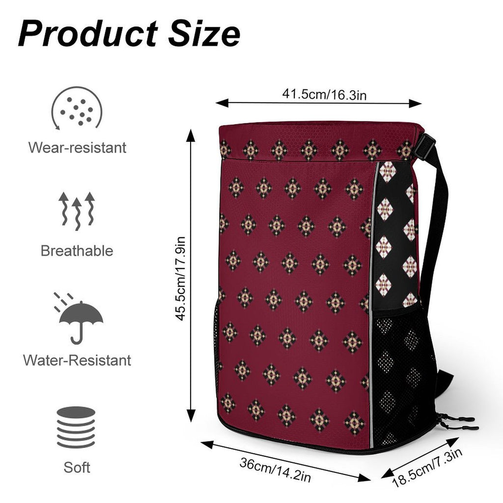 Tan Diamond Design - Sports Drawstring Bag